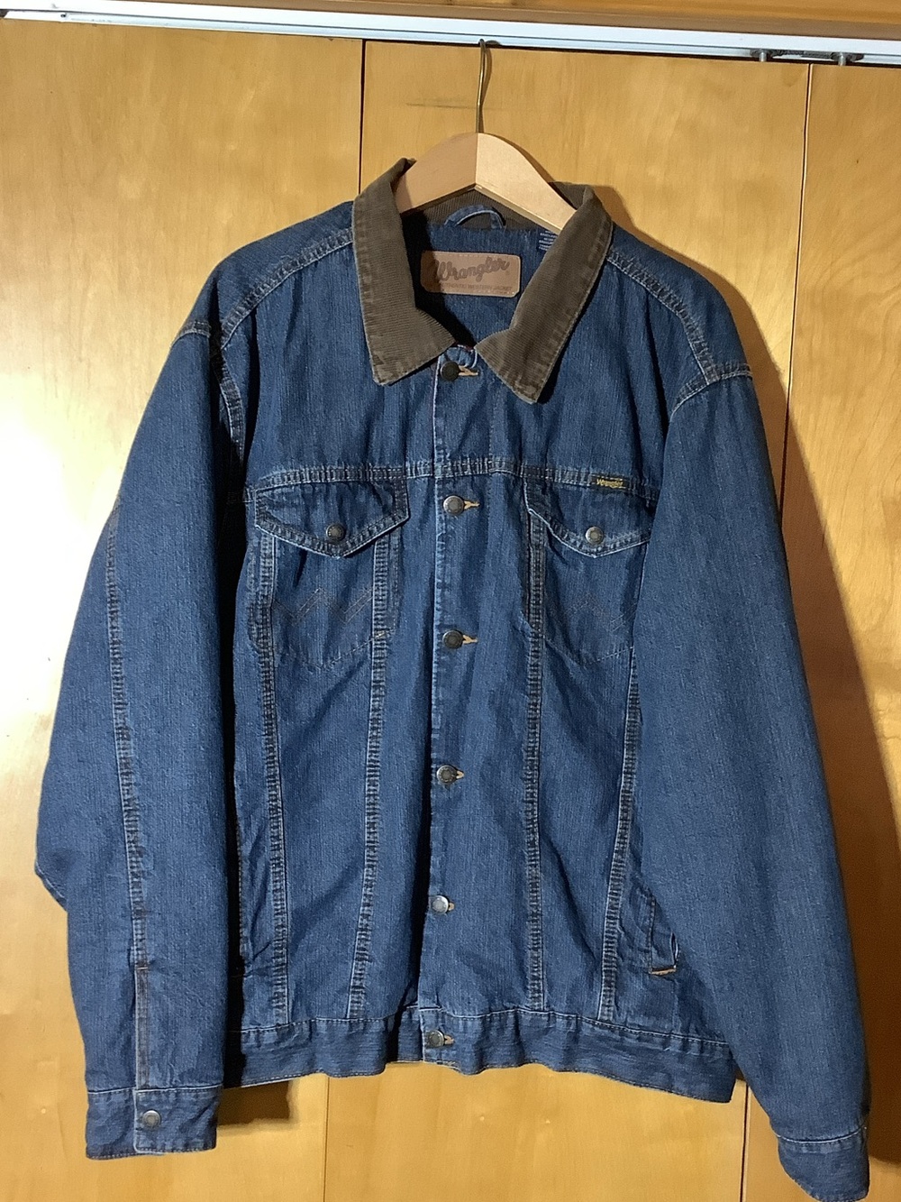 Wrangler flannel lined denim jacket, size large